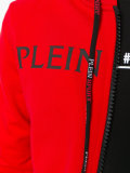 logo print zipped hoodie