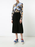 wrap detail floral print shirt