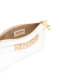 logo strap clutch