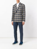 double-breasted check blazer