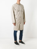 collarless midi coat