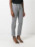 checked slim-fit cropped trousers