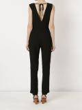 V-neck fitted waist jumpsuit