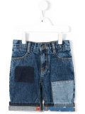 patchwork denim shorts 