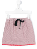 frayed fine check skirt