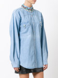 stoned collar denim shirt 