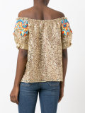 embroidered lace bardot top