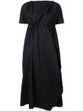 draped elasticated mid dress