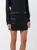 multi zip mini skirt