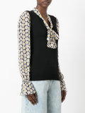 floral print contrast top 