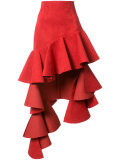 asymmetric ruffled trim skirt  