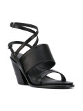 diagonal heel strappy sandals