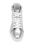 hi-top metallic sneakers