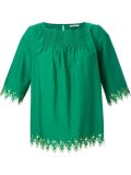 embroidered trim blouse