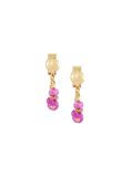 pink spinel drop stud earrings