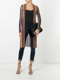 striped midi cardigan
