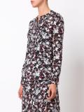 floral print collarless shirt