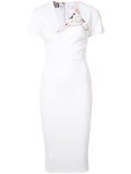 v-neck fitted dress