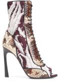 snakeskin effect contrast boots