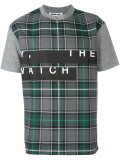 stripe print checked T-shirt 
