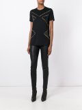 studded contrast panel T-shirt