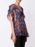 ruffled floral blouse
