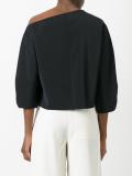 asymmetric neck cropped blouse 