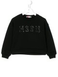 sequined logo sweatshirt