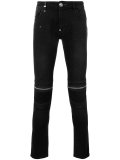 zipped knee skinny jeans