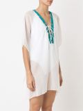 v-neck embroidered breach dress