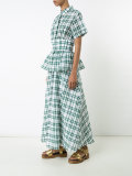 peplum plaid dress