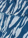 printed denim shorts