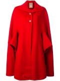 button front cape coat