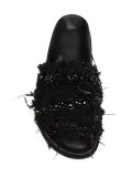 tweed slide sandals