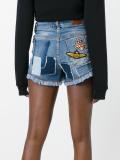 patches denim shorts