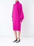 raw edge 'funnel neck' dress