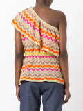 zigzag single shoulder blouse