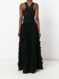 lace fringed maxi dress