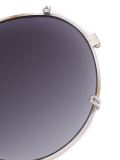 round frame glasses with clip-on shades