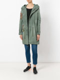 tattoo print parka coat