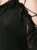 pleated cold-shoulder dress