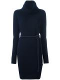 turtleneck belted dress