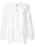 beaded tie-neck blouse 