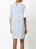 contrast ruffle sleeved dress