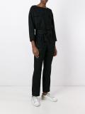 boat neck belted jumpsuit