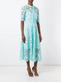 berry lace neck tie dress