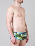 printed swim trunks