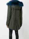 raccoon fur-trimmed midi parka