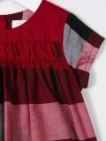 gathered front panel check dress
