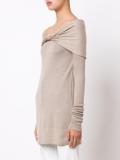 twisted off-the-shoulder jumper
